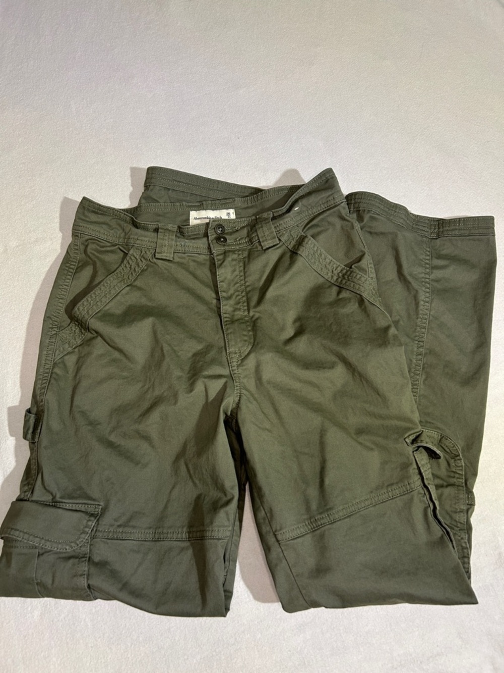 Abercrombie & Fitch Olive Green Relaxed High WaistedCargo Pants
